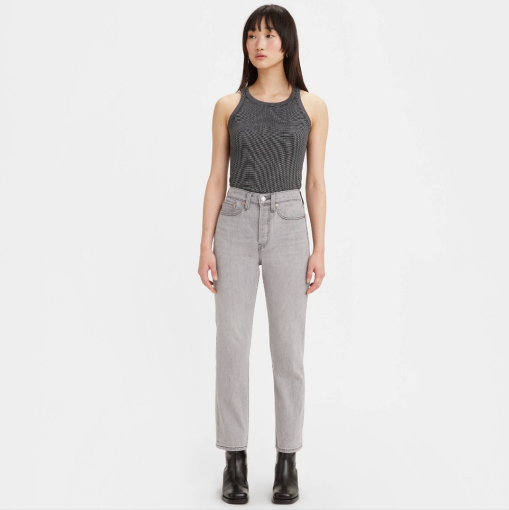 Levi's Wedgie Straight Ankle Length Jeans W25 L26 in Light Grey